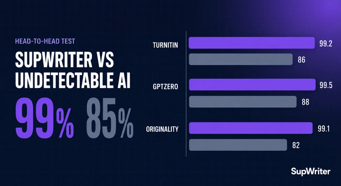 SupWriter vs Undetectable AI: Head-to-Head Test Results (2026)